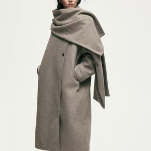 H&M Taupe Wool-Blend Coat